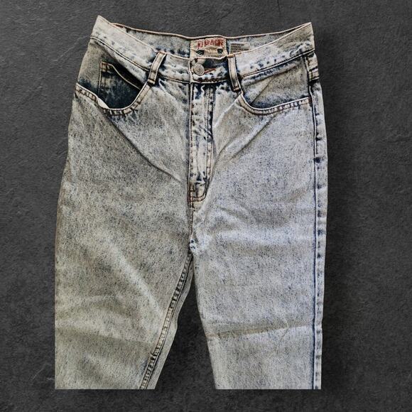 Jordache basics Girls Youth Jeans Sz 12 Tapered Bleached Zip Ankles VTG - Picture 4 of 9